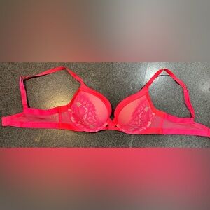 Victoria's Secret Vibrant Pink Lace Push Up Bra